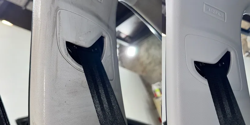 Parante y cinturon antes y despues