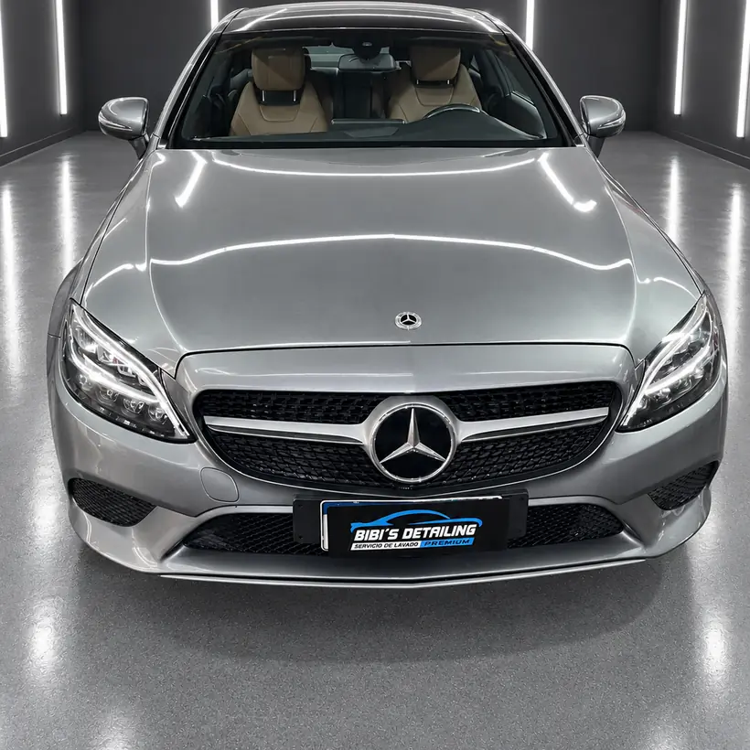 Mercedes gris de frente