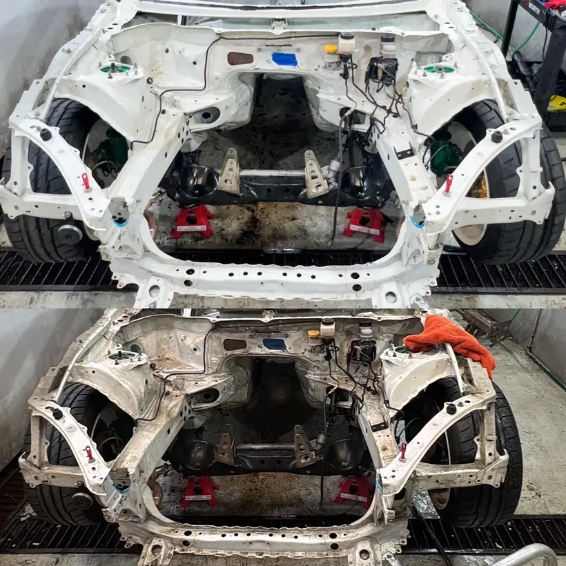 Comparativa del frente estructural antes y después
