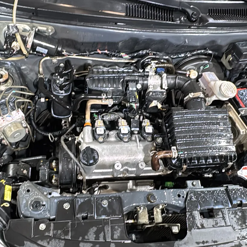 Vano de motor con todas las zonas limpias y sin restos de grasa